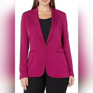 Guess Women Shiny Fuschia Purple Pink Blazer